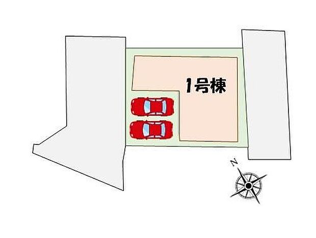 【全体区画図】お車並列で2台駐車可能です◎