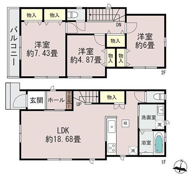 【3LDK】全居室南向きの明るい邸宅♪
１９帖のゆとりある空間で解放感があるリビングです♪採光にも優れていて過ごしていて気持ちのいいリビングです！