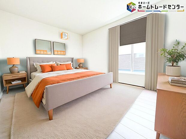 【居室】≪Room≫
採光良好な明るい室内。木の温もりがやさしいフローリングは安らぎをもたらすプライベート空間。
※家具はCGでございます。
