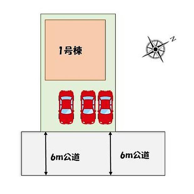 【≪全体区画図≫】お車並列で３台駐車可能です◎（オプション）