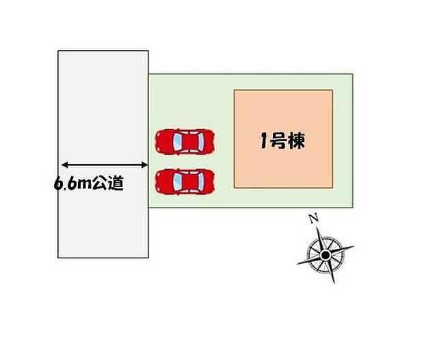 【全体区画図】カースペース２台分☆きれいな整形地♪