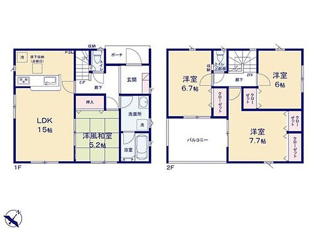 (1号棟)、価格2190万円、4LDK、土地面積185.82m2、建物面積97.19m2