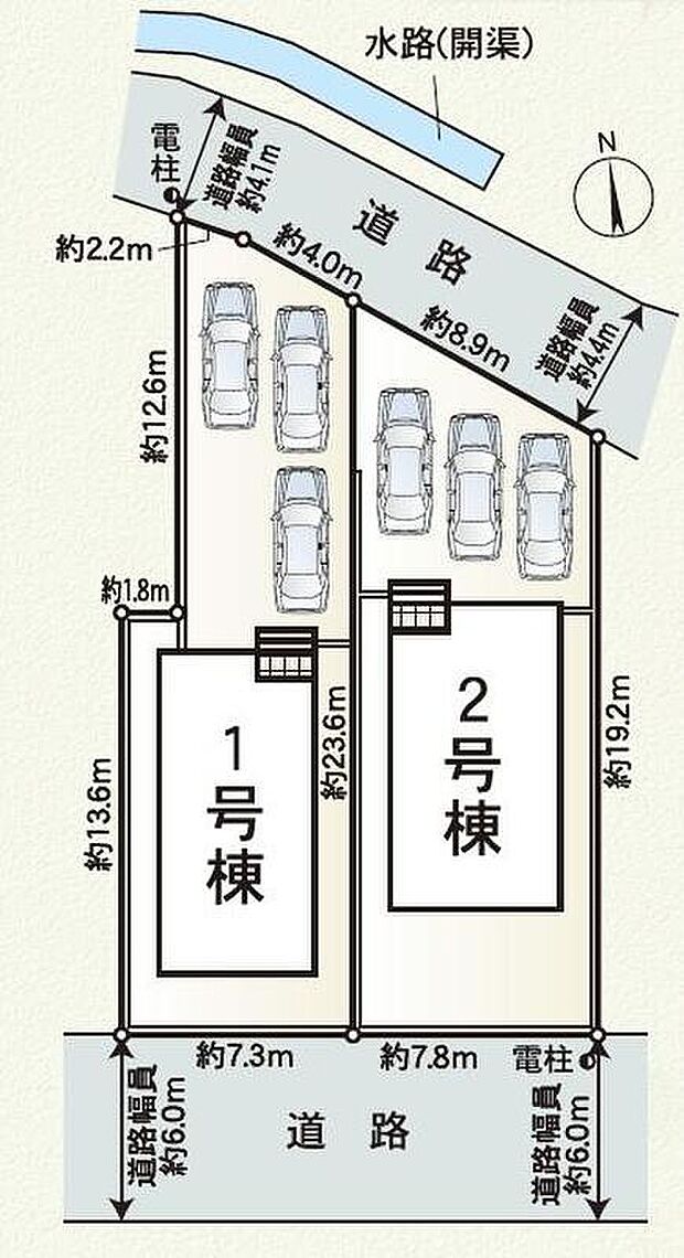１号棟　１，７９０万円
２号棟　１，８９０万円

３台分の駐車スペースを確保しました♪