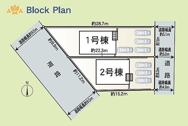 １号棟　２，５９０万円
２号棟　２，４９０万円

並列３台分（車種による）の駐車スペースを確保しました！