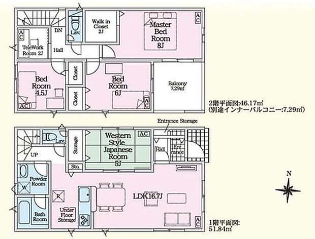 (1号棟)、価格2390万円、4LDK+S、土地面積157.88m2、建物面積105.3m2