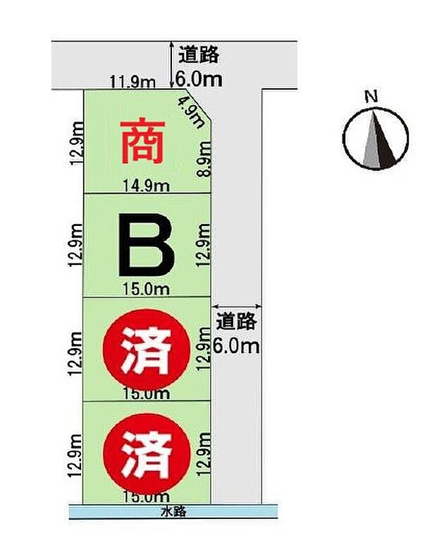 A棟 商談中
B棟 3,120万円
C棟 ご成約済み
D棟 ご成約済み