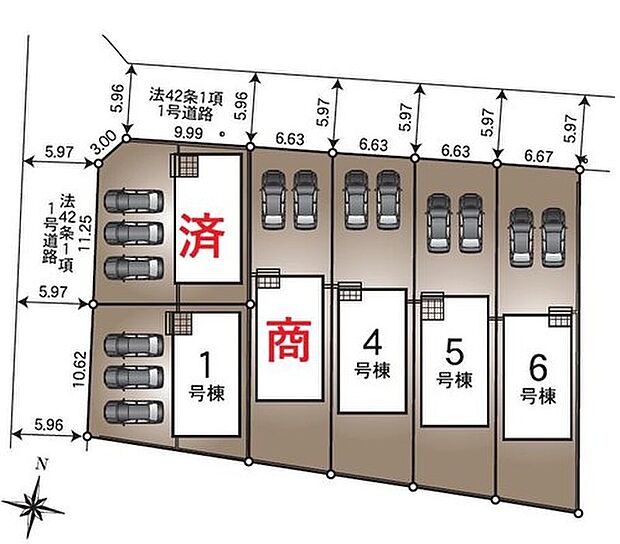 1号棟 2,990万円
2号棟 ご成約済み
3号棟 商談中
4号棟 2,790万円
5号棟 2,890万円
6号棟 2,890万円
2~3台分の駐車スペース(号棟による)を確保しました♪