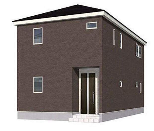 【完成予想図(外観)】２号棟
一戸建ての大きなメリットは、「自分の土地」を自由に使えること。好きなペットが飼えるほか、ガーデニングやＤＩＹ、車やバイクの手入れなど様々な趣味を楽しめます♪