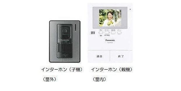 【ＴＶモニター付インターホン】映像と音声で玄関先の様子をチェックできるモニター機能や、夜間の訪問者の顔も確認できるLEDライトを装備しています。