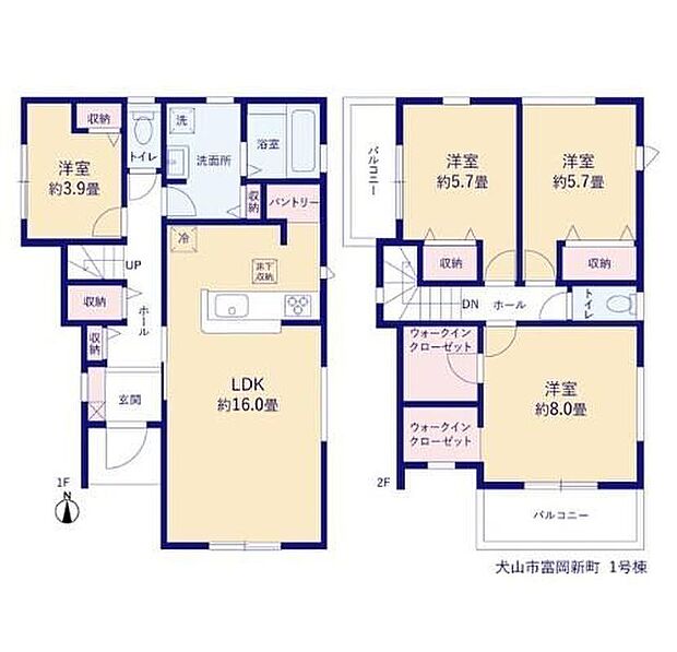 【4LDK】主寝室にはウォークインクローゼットを完備！増えがちな衣類やバッグなどを効率よく収納できます。開放感いっぱいの眺望と共に光と風を享受するバルコニー。緑豊かな景観を眺めることができます。
