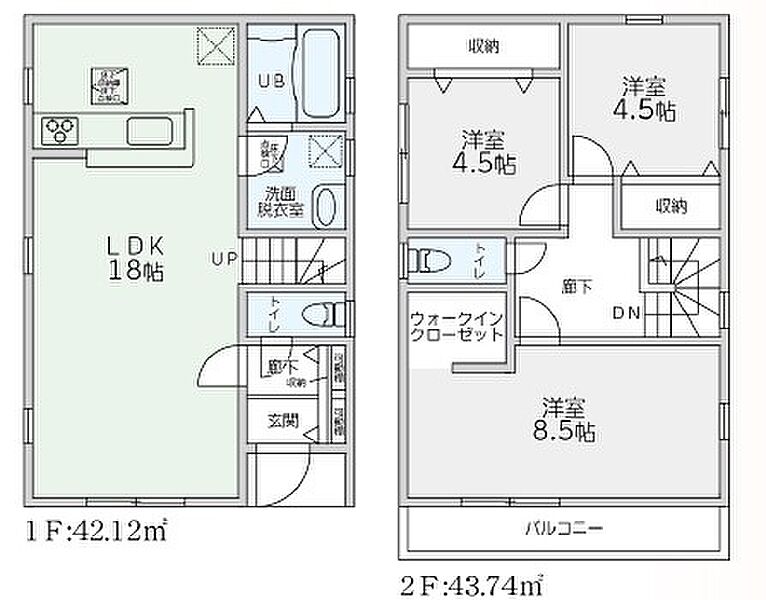 １号棟：リビングは18帖で広々！WIC付きの8.5帖の寝室はダブルベッドも余裕で置けるゆとりのある空間です♪