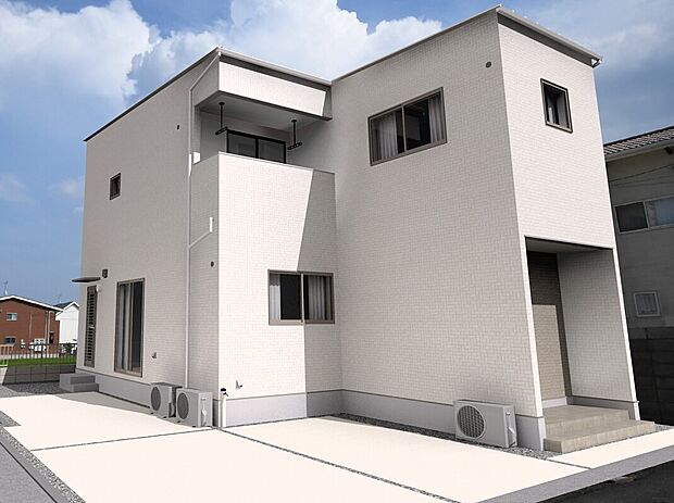 3台分駐車できるカースペース。間取りは3LDKと、プライベートスペースをしっかり確保しつつ、楽しい家族団らんもできる広々15.7帖のLDKがある住まいです♪※施工事例です。