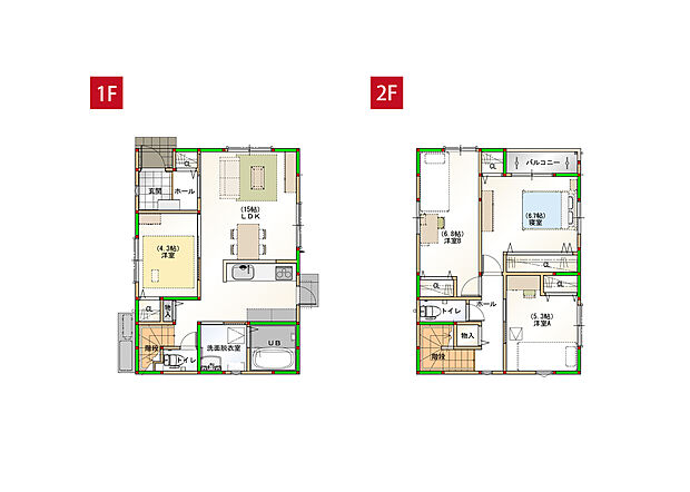 水回りがまとまっている家事ラク導線で、日々の生活を快適サポートします！※画像はイメージです。