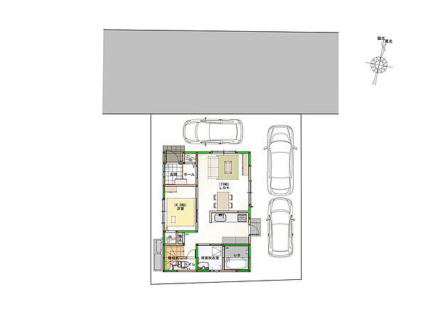 【区画図】駐車3台可能なカースペース付き♪※画像はイメージです