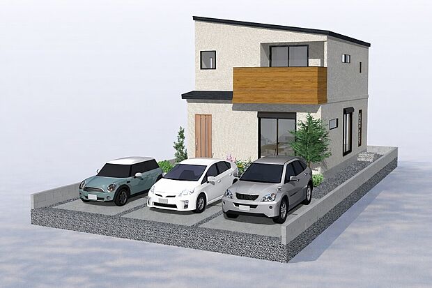 【完成イメージパース（Cプラン）】
■当社では、お客様のライフスタイルに合った自由設計にも対応可能です。間取りから内装デザインまで、ご希望に沿った「理想の住まい」づくりをお手伝いします！