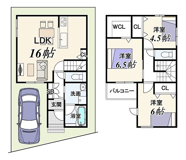 【【2号地】】建物面積:81.88m2 建物価格:1,899万円