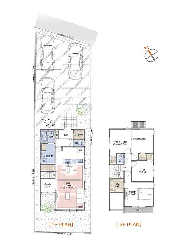 ■3LDK +WIC+土間収納+階段下収納