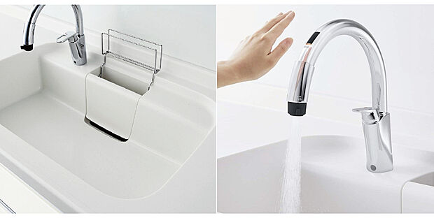 【キッチン設備(リクシル)】■タッチレス水栓仕様
■火を使わない安心IHクッキングヒーター・お手入れ楽々。