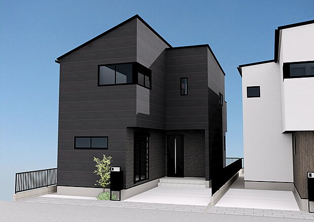 【完成予想外観(B号棟)】■外観パースは完成予想の為、イメージとなります。