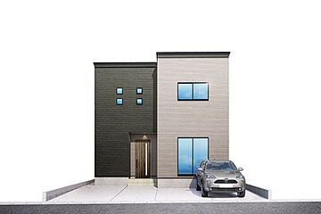 【福井市大宮5丁目C棟】ZEH仕様の高断熱・太陽光パネル4.92kw搭載の新築一戸建て 外観