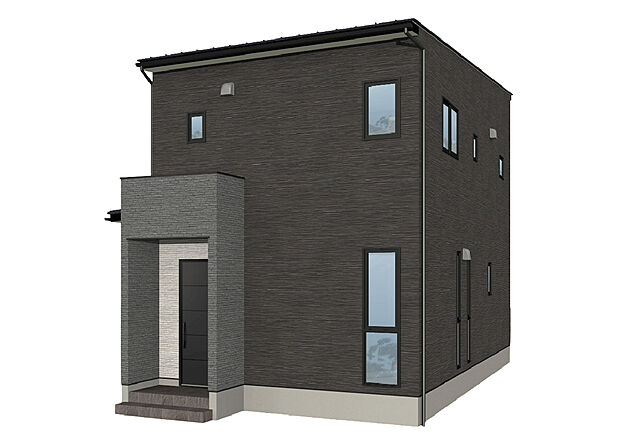 全体をダークトーンでまとめた、統一感のあるシンプルモダンデザイン。駐車は3台可能です◎