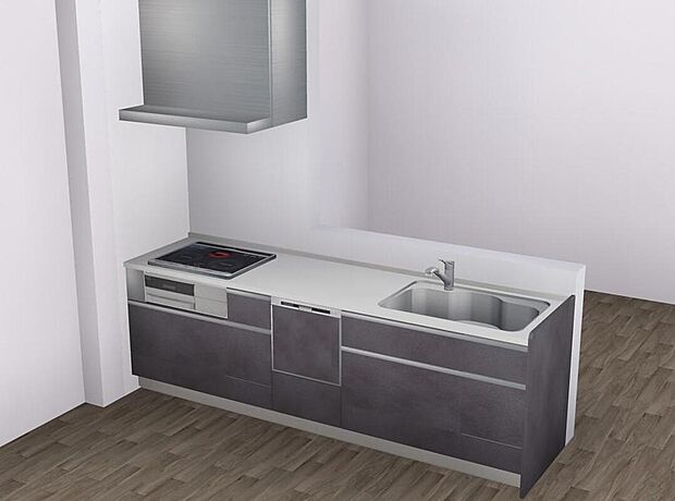 【 【施工例】キッチン】【施工例】対面式キッチンは、家族と会話を楽しみながら家事ができる人気の仕様。ソフトクローズ機能付きで、安全面にも配慮されています。