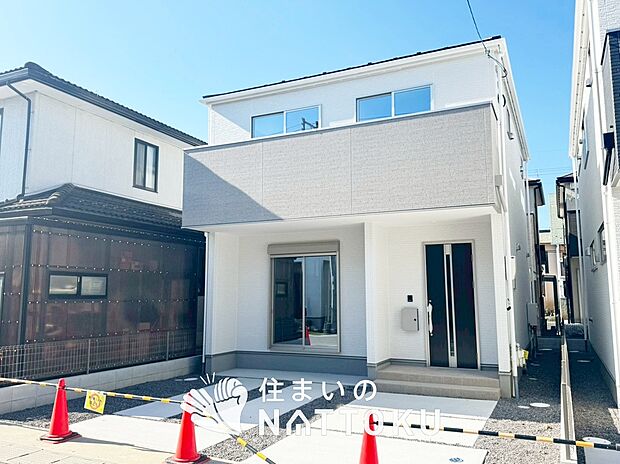 【現地写真(外観)【1号地】】断熱性、気密性を高める工夫で一年中ずっと心地よく暮らせる、高気密・高断熱です。