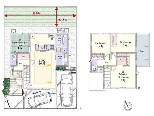 【4LDK】4～5名様ご家族におすすめな4LDKプラン。
リビング階段はコミュニケーションが増えるポイントです。