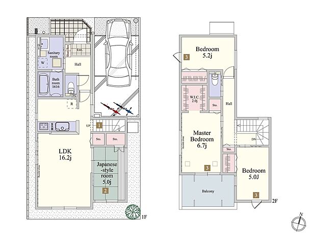 【4LDK】4～5名様ご家族におすすめの4LDKプラン。シンプルな間取りの中に豊富な収納空間を用意した先進的な住まい。