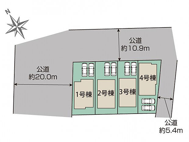 札幌市西区八軒1条東5丁目4棟 区画図