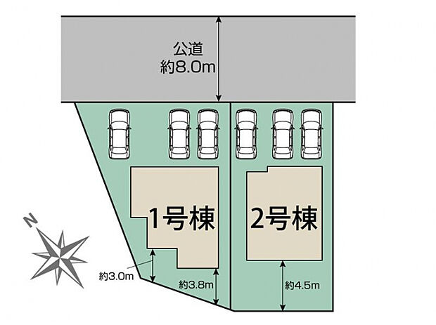 札幌市北区新琴似8条11丁目2棟 区画図