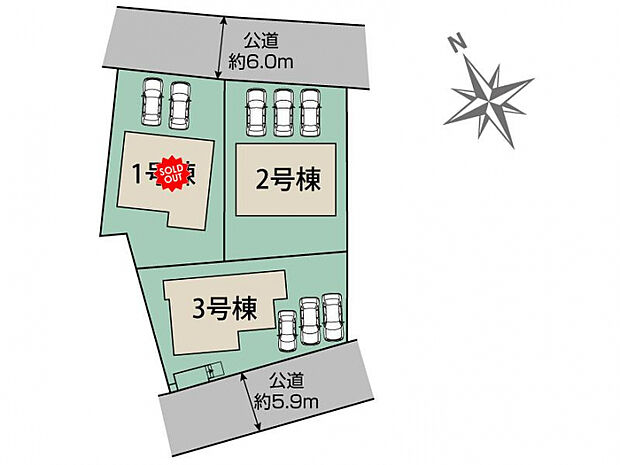 名取市美田園8丁目3棟 区画図