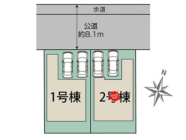 仙台市泉区友愛町2棟 区画図