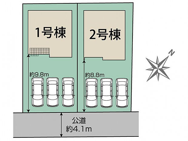 豊田市高岡本町南2棟 区画図