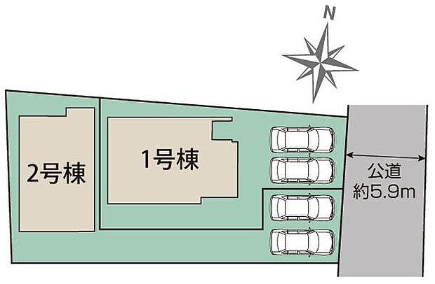 瀬戸市窯町2棟 区画図