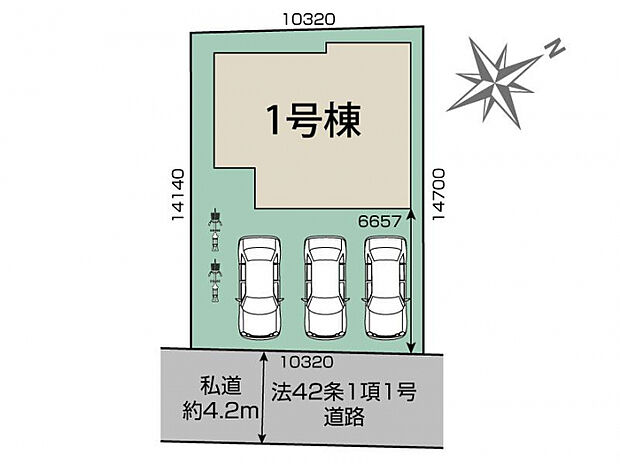 栗東市小平井2丁目2期1棟 区画図