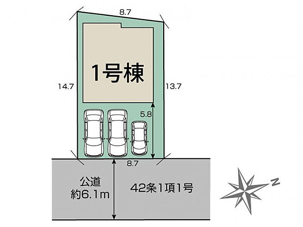 木津川市木津南後背6期1棟 区画図