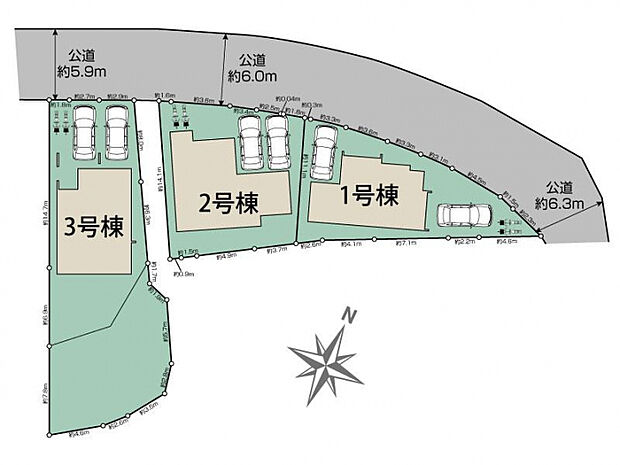 生駒市萩の台3棟 区画図
