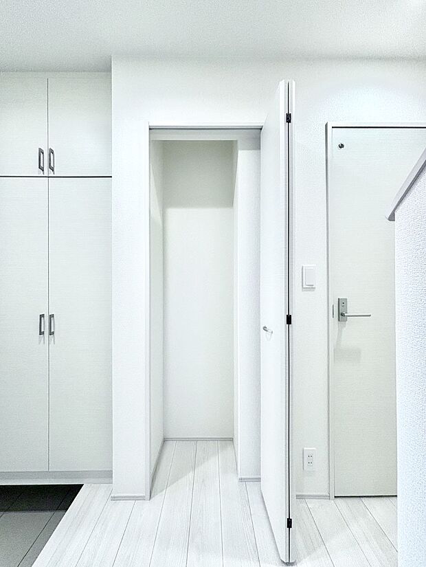 【その他設備(玄関ホール収納)】玄関ホール収納です。掃除道具やお出かけ用グッズの収納に便利です。