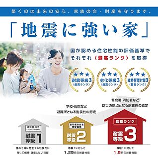 耐震等級3取得！地震に強い家！