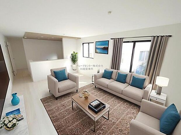 広々としたLDKに、自分好みのインテリアでレイアウト。季節ごとに模様替えなども、楽しみの一つとなりそうです。※家具をCGで加工しています。家具付き販売ではございません。