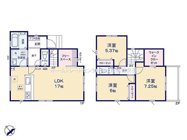 (１号棟)、3LDK、土地面積91.6m2、建物面積90.77m2