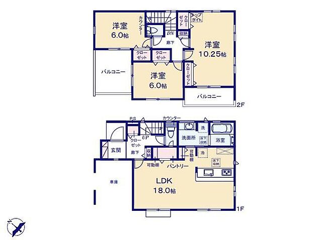 (１号棟)、3LDK、土地面積104.32m2、建物面積113.39m2