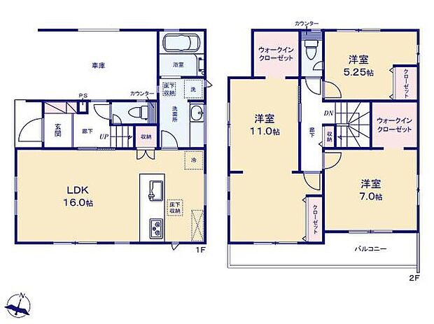 (１号棟)、3LDK、土地面積100.29m2、建物面積112.34m2
