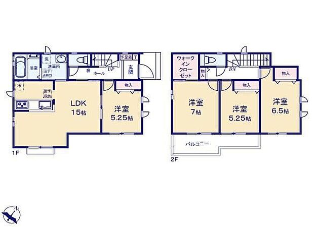 (B号棟)、4LDK、土地面積105.6m2、建物面積95.23m2