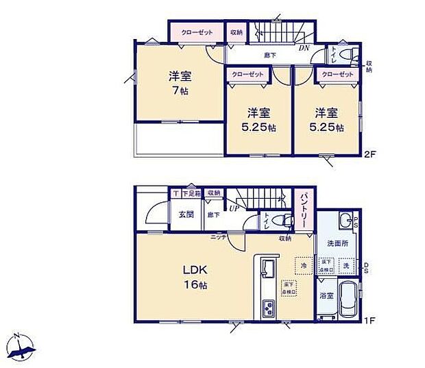 (1号棟)、3LDK、土地面積110.22m2、建物面積87.35m2