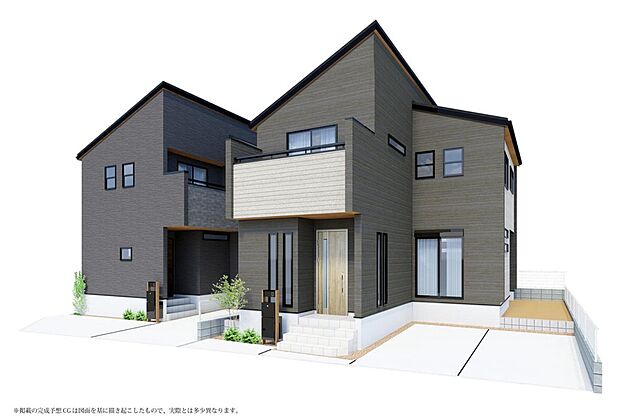 【完成予想図(外観)】住宅性能評価で耐震等級３（最高等級）を取得！お客様を守る大切な住宅だからこそ、第三者の検査を受けて安心して住んでいただける住宅をご案内させて頂きます。その頑丈さを、ぜひ現地にてご体感くださいませ。

