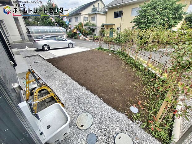 【庭】お子様と公園に行けない日も、家庭菜園やガーデニングを楽しみ、生活にゆとりと潤いをプラス。のびのびと遊べるのもうれしいですね♪
