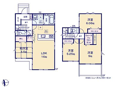 ☆主寝室ゆとりの９帖！☆
寛ぎの時間を紡ぎだす主寝室♪シングルベッド２台やキングサイズを置いても、ドレッサーやテレビ、チェストなどを置く余裕が生まれます！WIC・カウンタースペースも完備♪ 