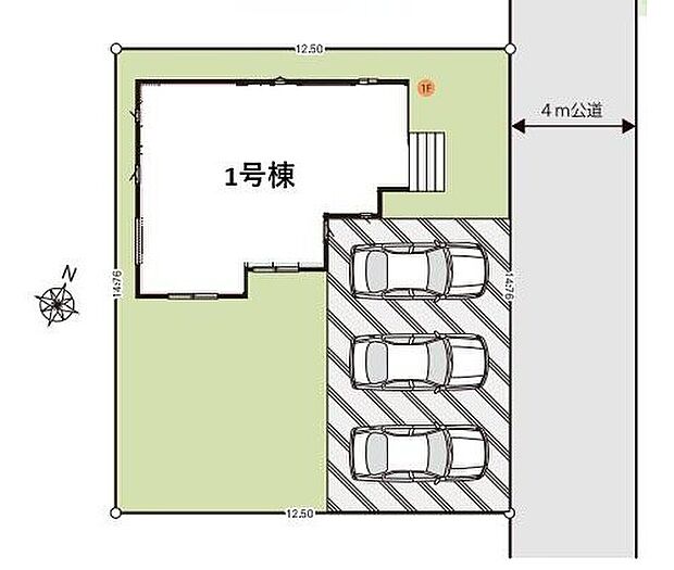【区画図】敷地56坪超え!カースペース3台分!南庭付きのゆとりある理想的なお住まいです♪お買い物施設も近いので毎日のお買い物もラクラク!